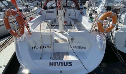 Heck Aussenaufnahme der Sun Fast 37 Nivius in Flensburg