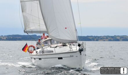 Bug Aussenaufnahme der Bavaria cruiser 41 Sport "Ventus" (ehemals "Shag") in Heiligenhafen