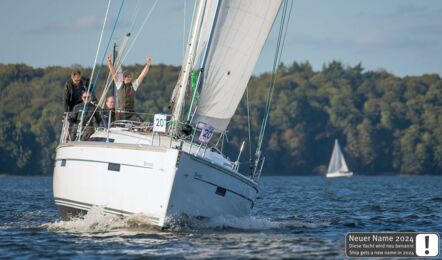 Bug Aussenaufnahme der Bavaria cruiser 41 Sport "Ventus" (ehemals "Shag") in Heiligenhafen