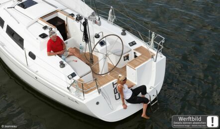 Heck Cockpit Aussenaufnahme einer Hanse 325 in Heiligenhafen